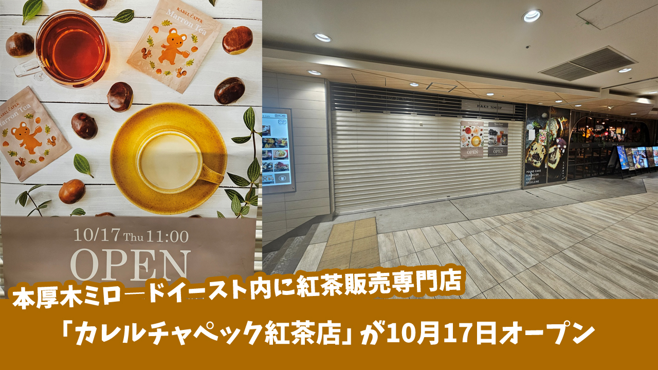 本厚木ミロ―ドイースト内に紅茶販売専門店「カレルチャペック紅茶店」が10月17日オープン