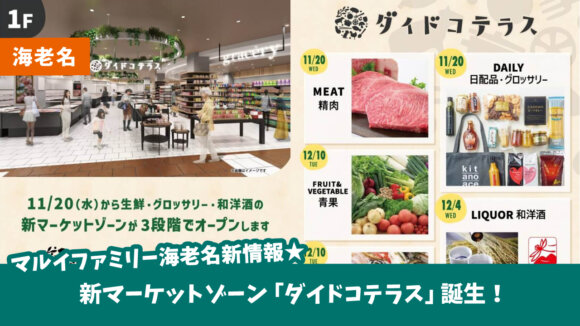 マルイファミリー海老名に、新マーケットゾーン「ダイドコテラス」開店