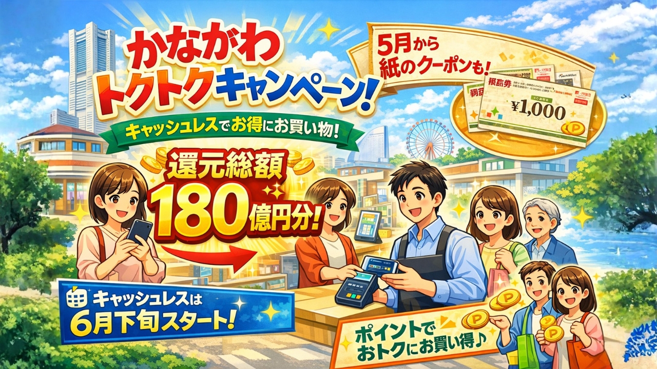 神奈川　トクトクキャンペーン　キャッシュレス　ポイント還元　商品券