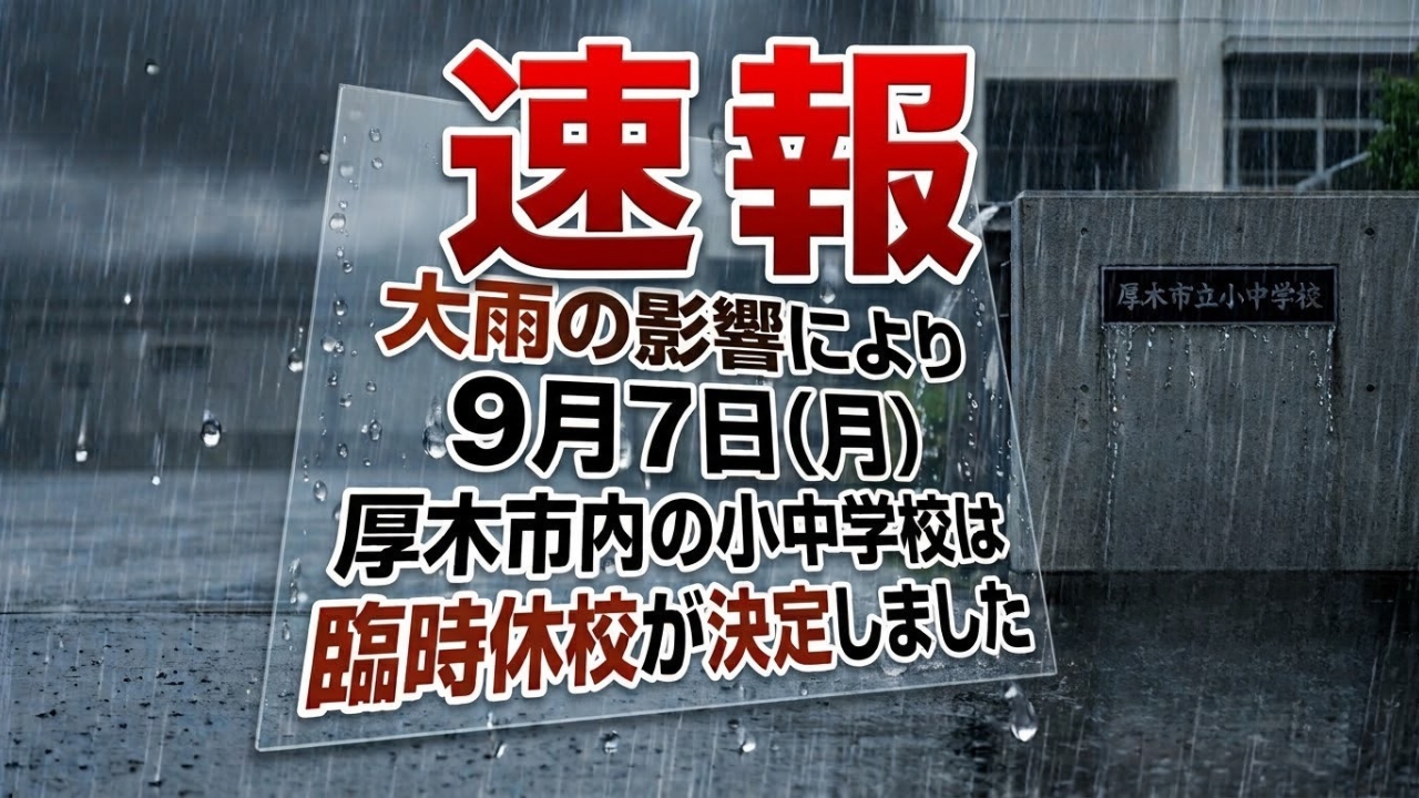 大雨 警報 厚木 臨時休校 小中学校